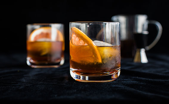 cold brew coffee gin tonic with orange